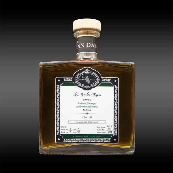 Exklusiver Rum cuvee  gereift in Irischen Whiskeyfässer 700ml mit Eichenbox