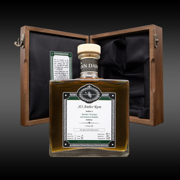 Exklusiver Rum cuvee  gereift in Irischen Whiskeyfässer 700ml mit Eichenbox
